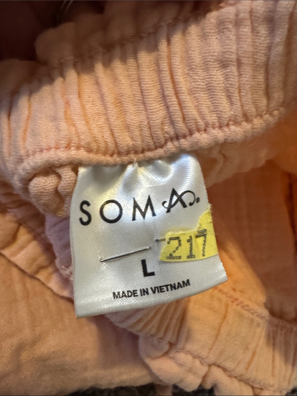 Soma Cotton Gauze Pajama Set| Peach| Cami-XL/ Bottoms-L - Picture 6 of 7
